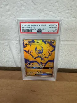 2019 POKEMON SUN MOON BLACK STAR SM103a FULL ART LUNALA GX GEM MT PSA 10 PROMO - Image 1