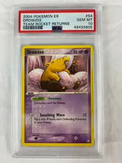 PSA 10 Gem Mint Drowzee 2004 EX Team Rocket Returns #54 - Image 1