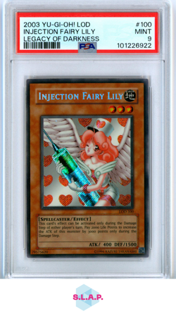 INJECTION FAIRY LILY LEGACY OF DARKNESS YU-GI-OH! LOD 2003 100 PSA 9 - Image 1