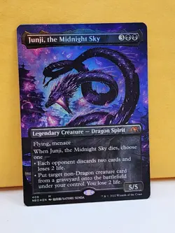 1x FOIL ALT ART BORDERLESS Junji, the Midnight Sky, NM, NEO, Magic Gathering MtG - Image 1