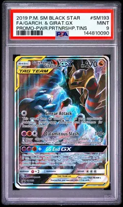 2019 POKEMON SM BLACK STAR PROMO #SM193 FULL ART/GARCHOMP & GIRATINA GX PSA 9 - Image 1