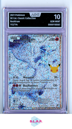 RESHIRAM POKEMON 113/114 2021 CLASSIC COLLECTION - DE AOG GEM MINT 10 - Image 1