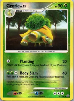 Pokemon TCG Grotle 37/100 Majestic Dawn Rev Holo LP - Image 1