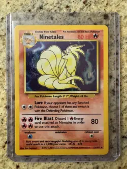 1999 Pokemon TCG Base Set 12/102 Holo Rare Ninetales 80 HP Stage 1 - Image 1