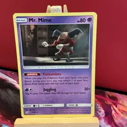 Mr. Mime 11/18 Rare Detective Pikachu Pokemon Holo Near Mint - Image 1