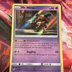 Mr. Mime 11/18 Rare Detective Pikachu Pokemon Holo Near Mint - Image 2