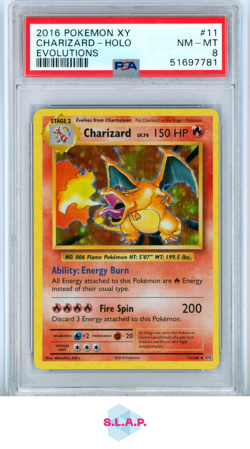 CHARIZARD-HOLO EVOLUTIONS POKEMON XY EVOLUTIONS 2016 11 PSA 8 - Image 1
