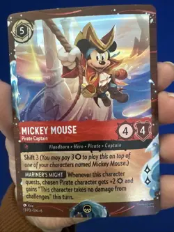 DISNEY CRUISE LINE TREASURE LORCANA MICKEY MOUSE PIRATE CAPTAIN FOIL PROMO 13/P3 - Image 1