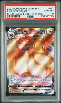 PSA 10 POKEMON SHINING FATES #087 EEVEE VMAX FULL ART ETB PROMO CARD - Image 1