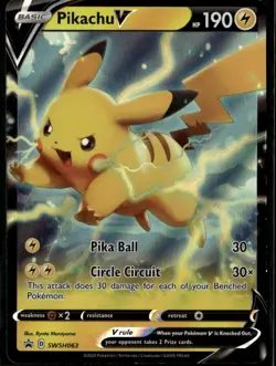 Pikachu V Promo SWSH: Sword & Shield Promo Cards SWSH063 Lightning Holofoil Poke - Image 1