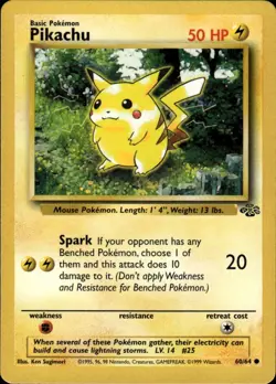 Pikachu Common Jungle 60/64 Lightning Unlimited Pokemon Card - Image 1