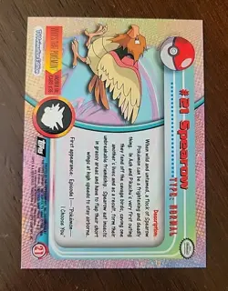 NM! BLACK Logo - Pokemon TOPPS TV Animation Edition Spearow #21 - Image 2