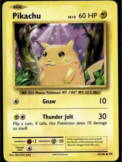 Pikachu Common XY Evolutions 35/108 Lightning Normal Pokemon Card - Image 1