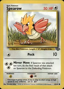 Spearow Common Jungle 62/64 Colorless Unlimited Pokemon Card - Image 1