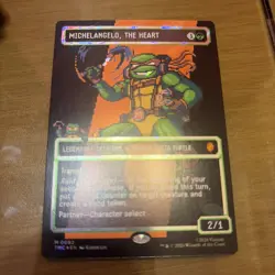 Michelangelo, The Heart (0092) (Borderless) (Pixel Surge Foil) TMNT Magic MTG - Image 1