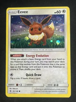 EEVEE Sun & Moon POKEMON 2017 Holo Trading Card 101/149 - Image 1