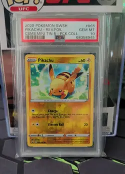 2020 Pikachu Reverse Foil #065 PSA 10 Pokemon - Image 1