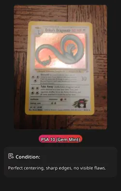 Pokemon Erika's Dragonair Gym Heroes Holo Rare English PSA 10 Card #4/132 - Image 1