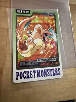 1997 Pokemon Pocket Monsters Carddass Charizard Prism #006 Vending Holo LP 👀 - Image 1