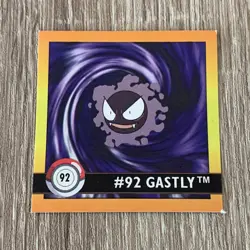 SHIPS SAME DAY Pokemon 1999 Artbox Series 1 Stickers Gastly #92 - Image 1