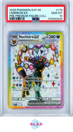 UMBREON EX PRE PREM FIGURE COLL POKEMON GER SVP SV BLCK STR PRM 2025 176 PSA 10 - Image 1