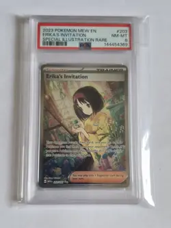 Pokemon TCG Erika's Invitation Scarlet & Violet 203/165 SIR PSA 8 - Image 1