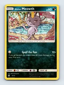 Alolan Meowth Holo 10/12 Promo McDonald's Promos 2019 Pokemon NM/LP - Image 1