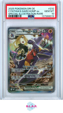 CYNTHIA'S GARCHOMP EX SPEC ILL RARE POKEMON GER DRI 2025 232 PSA 10 - Image 1