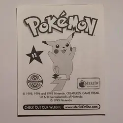 Pokemon - Gastly - Topps Merlin Sticker - Series 1 - #92/240 - 1999 - Image 2