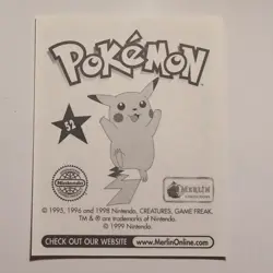 Pokemon - Meowth - Topps Merlin Sticker - Series 1 - #52/240 - 1999 - Image 2