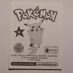 Pokemon - Psyduck - Topps Merlin Sticker - Series 1 - #54/240 - 1999 - Image 2