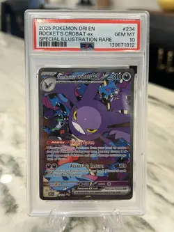 PSA 10 GEM MINT Team Rocket's Crobat ex 234/182 Pokemon Destined Rivals Full Art - Image 1