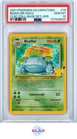 BISAFLOR-HOLO CLSC.COLL-BASE SET-GER. POKEMON CELEB CLSC. COLL. 2021 15 PSA 10 - Image 1