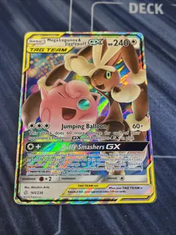 Pokemon Mega Lopunny & Jigglypuff GX 165/236 Sm-Cosmic Eclipse Holo - Image 1