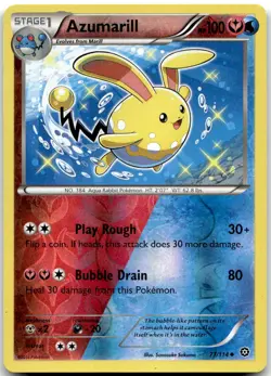 Pokemon Azumarill Steam Siege STS #77/114 Uncommon Reverse Holo LP - Image 1