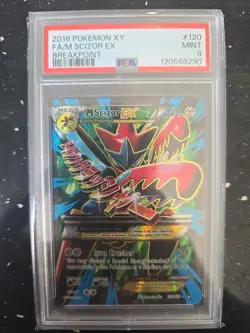 2016 Pokemon XY Breakpoint M Scizor EX Full Art #120 PSA 9 Mint 120 - Image 1