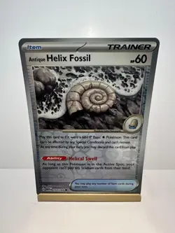 Antique Helix Fossil 153/165 Common 151 Pokemon Reverse Holo Near Mint - Image 1