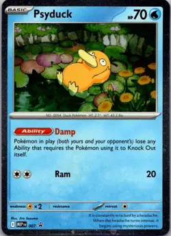 2025 Pokemon Psyduck Mega Evolution Black Star Promo 007 Holo - Image 1
