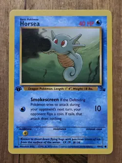 1st Edition Horsea NEAR MINT - 49/62 Fossil Set - 1999 Pokemon TCG WOTC - Image 2
