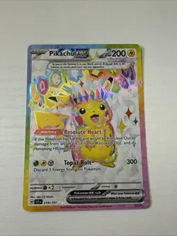 Pokemon TCG Pikachu ex 219/191 SV08 Surging Sparks Ultra Rare Holo English - Image 1