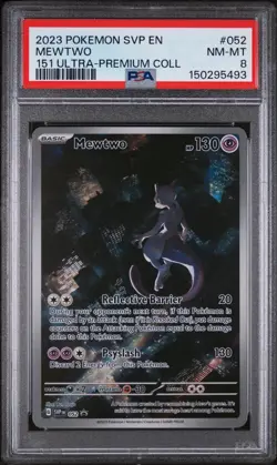 2023 Pokemon SVP EN-SV Black Star Promo 052 Mewtwo 151 PSA 8 - Image 1