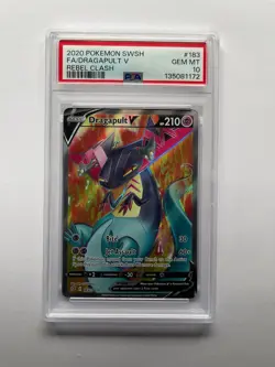 2020 Pokemon Dragapult V Rebel Clash #183 PSA 10 Shiny Ultra Rare NM/M TCG - Image 1