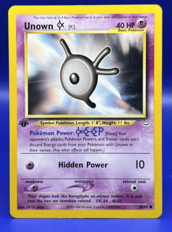 2000 Pokemon Card Unown 58/64 1st Edition Neo Revelation LP - Image 1