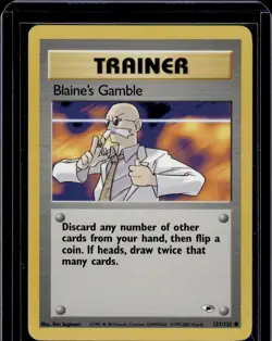 Pokemon Card Blaine's Gamble 121/132 Gym Hereoes NM - Image 1