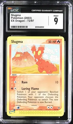 CGC 9 Slugma 72/97 EX Dragon 2003 Pokemon Card - Image 1