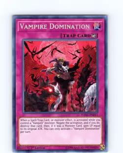 Yu-Gi-Oh TCG Vampire Domination DASA-EN011 1st Edition Secret Rare Card NM - Image 1