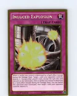 Yu-Gi-Oh TCG Induced Explosion MVP1-ENG09 1st Edition Gold Rare Card NM - Image 1