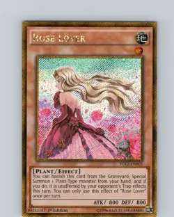 Yu-Gi-Oh TCG Rose Lover PGL2-EN003 1st Edition Gold Secret Rare Card NM - Image 1