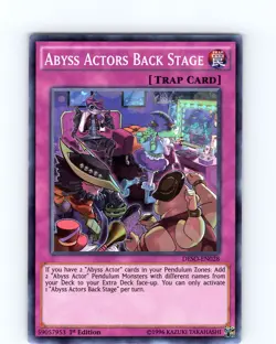 Yu-Gi-Oh TCG Abyss Actors Back Stage DESO-EN028 1st Edition Super Rare Card NM - Image 1