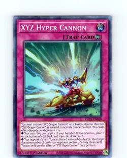 Yu-Gi-Oh TCG XYZ Hyper Cannon KICO-EN010 1st Edition Super Rare Card NM - Image 1